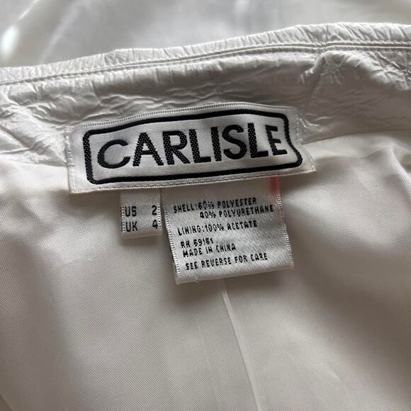 Vintage Y2K Carlisle white faux patent leather retro jacket size 2 - Picture 4 of 8